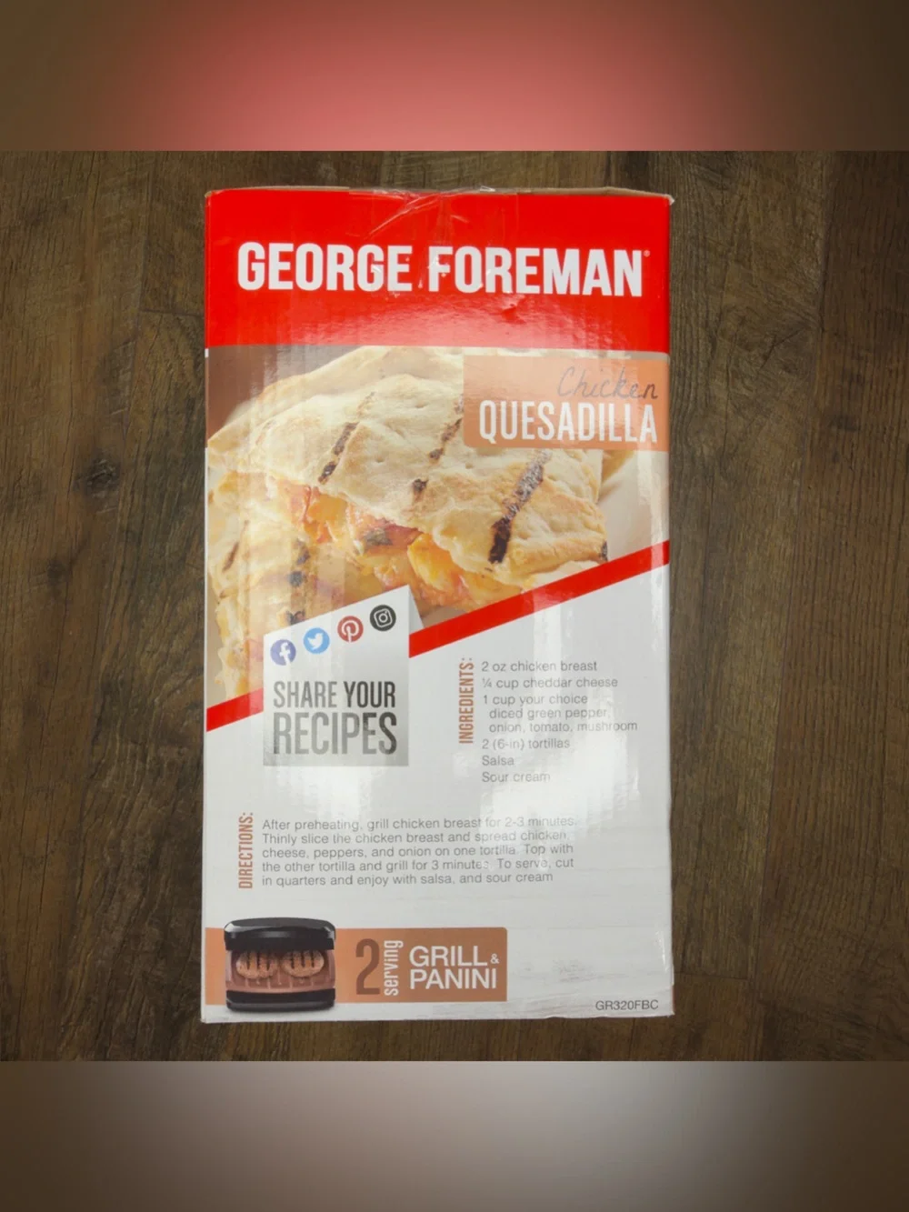 George Foreman 2-Serving Electric Grill & Panini Press Copper Infused GR320FBC⁠